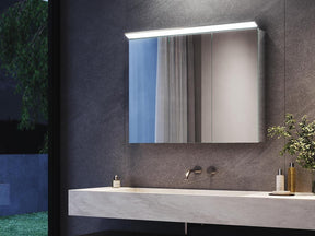 SONNI Spiegelschrank Bad mit Beleuchtung 80 x 60 cm, Edelstahl Medizinschrank IP44 Wasserciht, Spiegelleuchte mit Kaltweißem Licht und Wandschalter für Badezimmer - Sonni Sanitär GmbH
