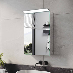 SONNI Spiegelschrank Bad mit Beleuchtung, Edelstahl Medizinschrank IP44 Wasserciht, Spiegelleuchte mit Kaltweißem Licht und Wandschalter für Badezimmer 36 x 52 cm - Sonni Sanitär GmbH