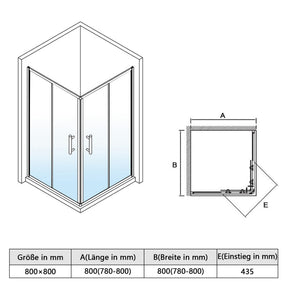 SONNI Duschkabine Eckeinstieg mit Schiebetür, gebürstetes Gold, 5mm ESG Sicherheitsglas, Aluminiumrahmen, 70-90 cm, Höhe 190cm, ohne Duschtasse - Sonni Sanitär GmbH