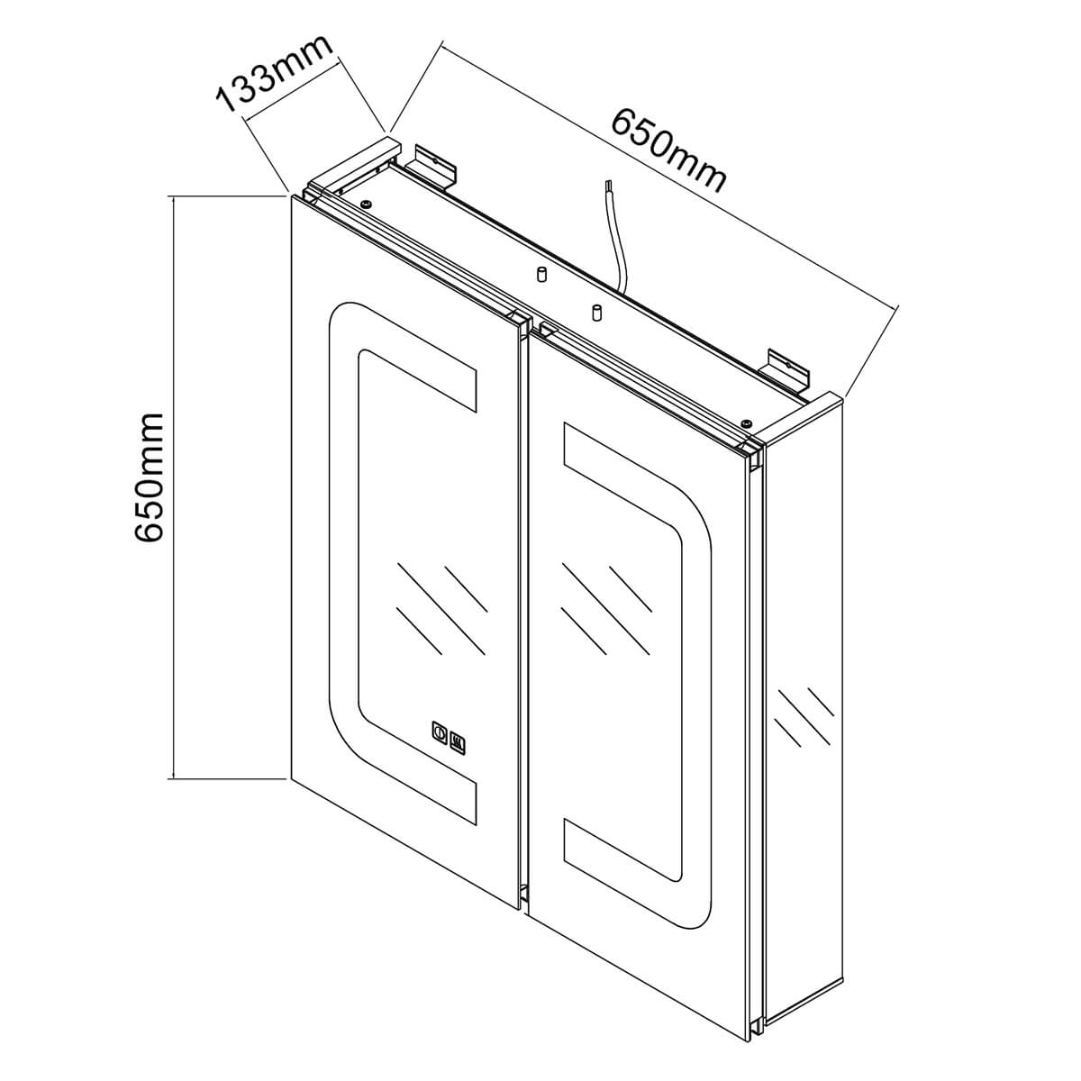 SONNI Aluminum Spiegelschrank mit Beleuchtung Badezimmer verstellbare Einlegeböden wasserdicht beschlagfrei mit Touchschalter und Steckdose