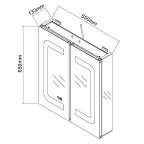 SONNI Aluminum Spiegelschrank mit Beleuchtung Badezimmer verstellbare Einlegeböden wasserdicht beschlagfrei mit Touchschalter und Steckdose