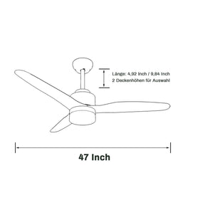 SONNI Deckenventilator mit Beleuchtung und Fernbedienung Leise in 3 Farbtemperatur Schwarz und Holz - Minimalistisches Design