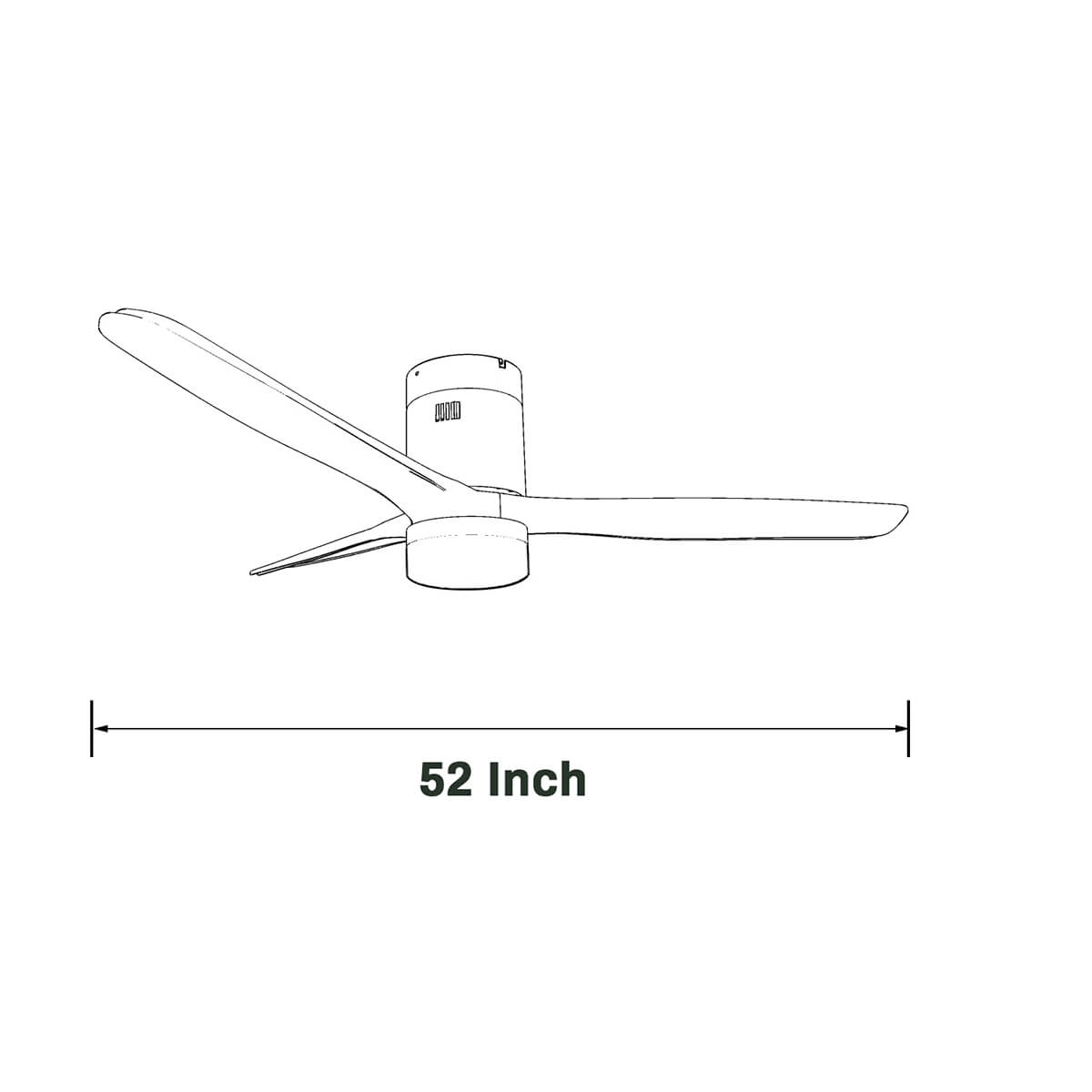 SONNI Deckenventilator mit Beleuchtung und Fernbedienung, 132 cm/, 5 Geschwindigkeiten, 3-Farben-Licht, DC-Motor/35W, Leise, Sommer-Winterbetrieb