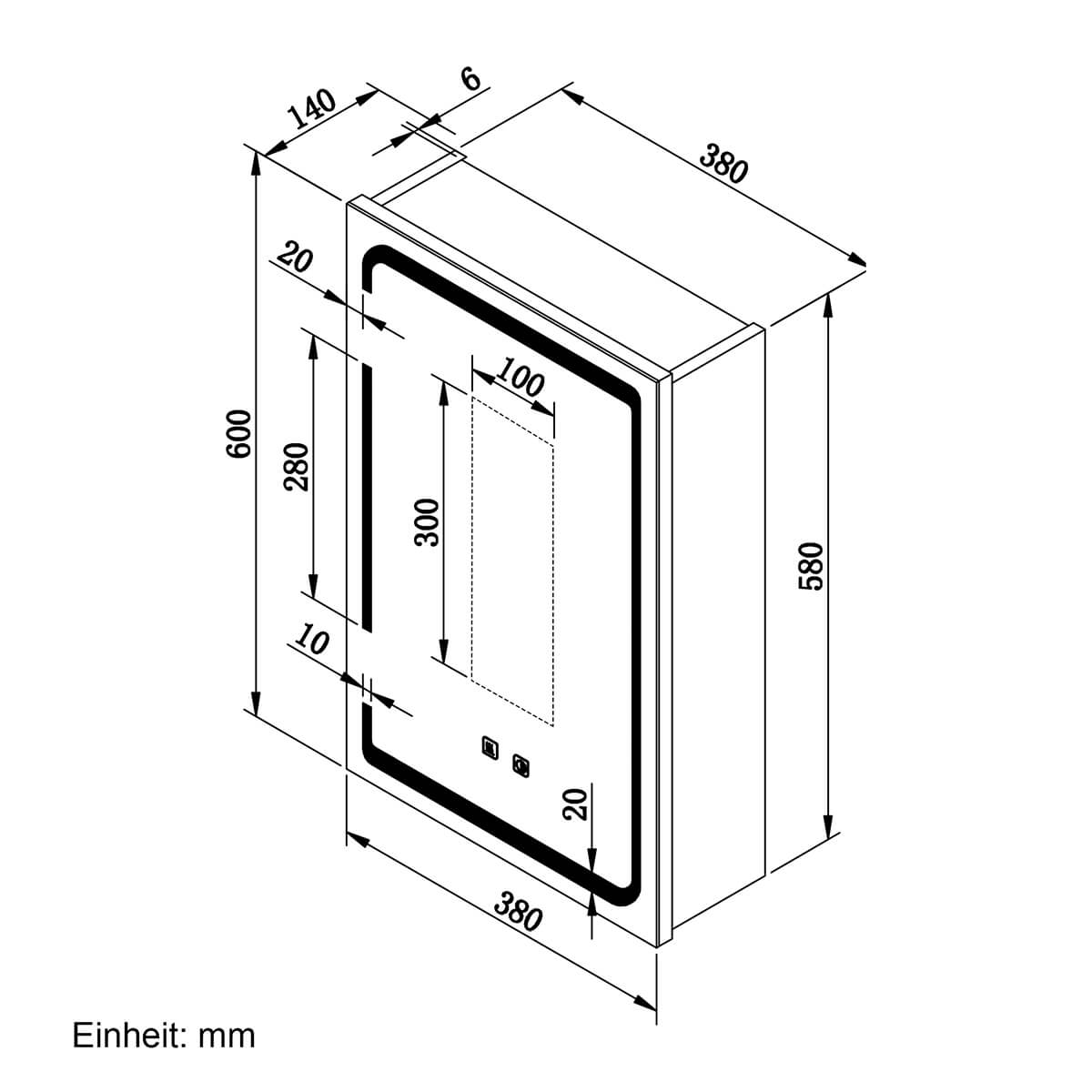 SONNI Spiegelschrank Bad mit Beleuchtung, 3 Lichtfarbe Einstellbar und Beschlagfrei LED Badezimmerschrank mit Kabelloses Scharnier Design Medizinschrank