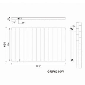 SONNI Flach Heizkörper Paneelheizkörper Wandheizung 630*1001mm Weiß mit Multiblock