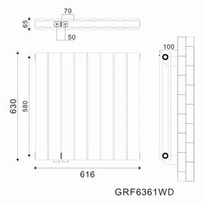 SONNI Flach Heizkörper Paneelheizkörper Wandheizung Sietenanschluss 630*616mm Weiß Ohne/mit Multiblock