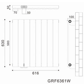 SONNI Flach Heizkörper Paneelheizkörper Wandheizung Sietenanschluss 630*616mm Weiß Ohne/mit Multiblock