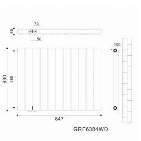 SONNI Flach Heizkörper Paneelheizkörper Wandheizung Mittelanschluss 630*847mm Weiß ohne/mit Mutiblock