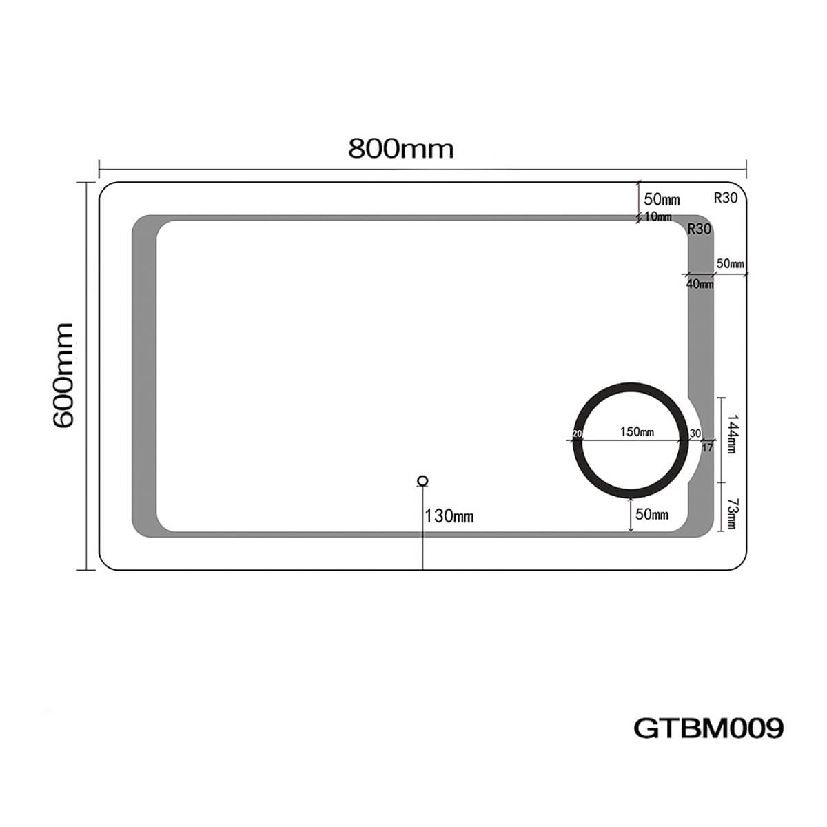 SONNI Badezimmer LED Spiegel Badspiegel mit Beleuchtung Kosmetikspiegel Touchschalter 80x60cm GTBM009