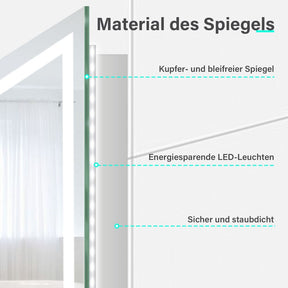 SONNI Badspiegel mit Beleuchtung 60x40 cm LED Badspiegel Wandschalter Badezimmerspiegel Wandspiegel Lichtspiegel IP44 - Sonni Sanitär GmbH
