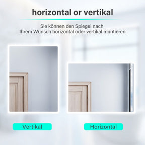 SONNI Badezimmer LED Spiegel Badspiegel mit Beleuchtung Wandschalter 80Lx60Bcm kaltweiß IP44 energiesparend - Sonni Sanitär GmbH
