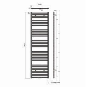 SONNI Badheizkörper Heizkörper Handtuchtrockner Handtuchwärmer Mittelanschluss 1800*500mm Anthrazit ohne/mit Multiblock