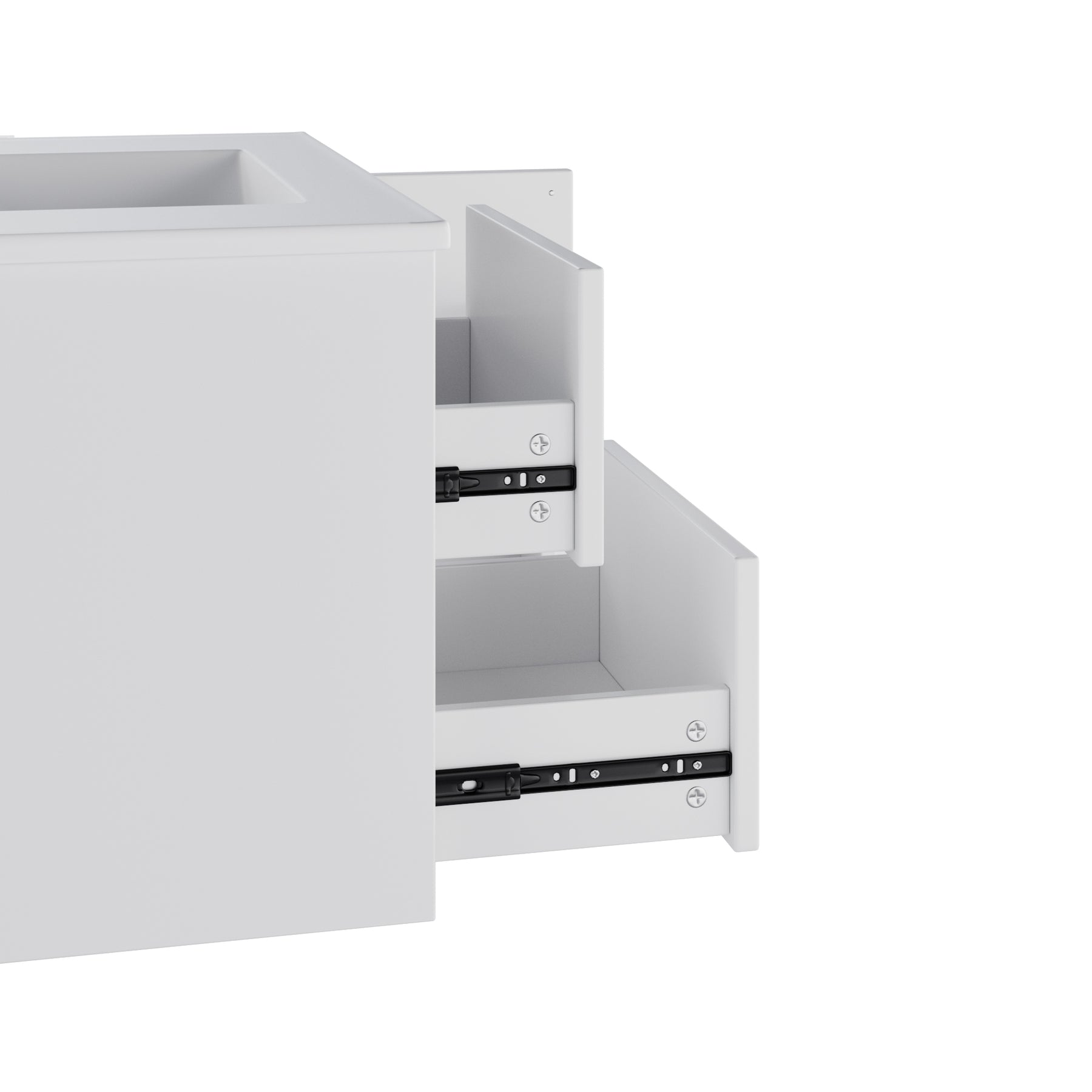 SONNI Waschtisch mit Waschbecken, wandhängender Badschrank mit LED Radarsensor Beleuchtung 2 Schubladen leisen Gleitschienen 76 x 46 x 51 cm Weiß