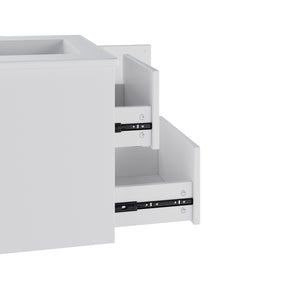 SONNI Waschtisch mit Waschbecken, wandhängender Badschrank mit LED Radarsensor Beleuchtung 2 Schubladen leisen Gleitschienen 76 x 46 x 51 cm Weiß