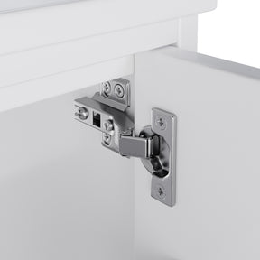 SONNI Waschtisch mit Waschbecken, wandhängender Badschrank mit LED Radarsensor Beleuchtung 2 Schubladen leisen Gleitschienen 76 x 46 x 51 cm Weiß