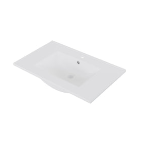 SONNI Waschtisch mit Waschbecken, wandhängender Badschrank mit LED Radarsensor Beleuchtung 2 Schubladen leisen Gleitschienen 76 x 46 x 51 cm Weiß