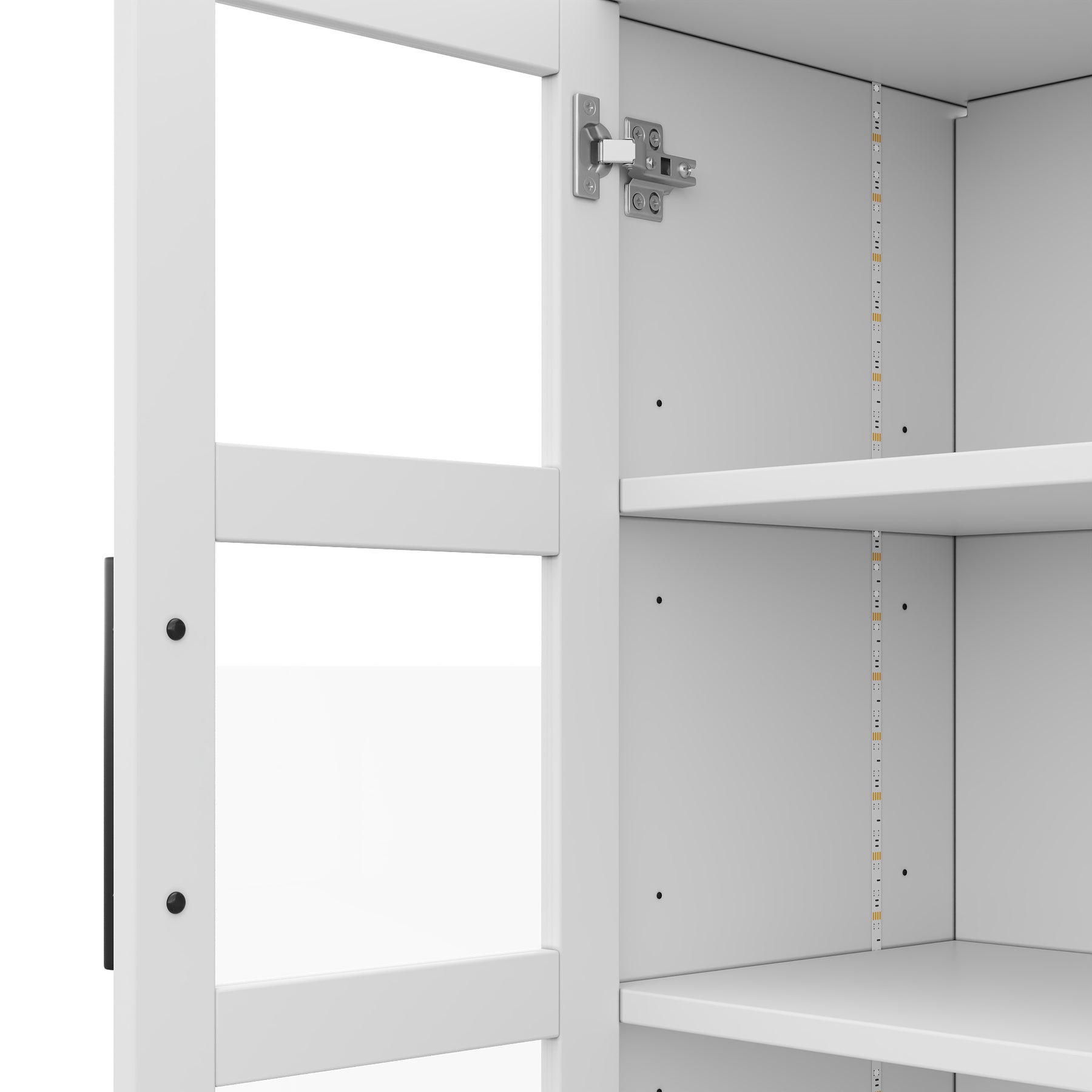 SONNI Badezimmerschrank mit LED Beleuchtung, Aufbewahrungsschrank mit Doppel Glastüren 3 Schubladen und 2 Schränken verstellbaren Einlegeböden 72 x 35 x 170 cm Weiß