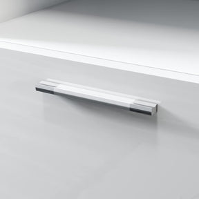 SONNI Badezimmerschrank Hochschrank Badezimmer Hochglanz Weiß mit 5 Ablagen Schmal offenen Zwischenböden 30cm Breit Hängend