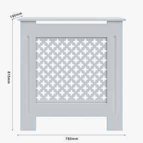 SONNI Heizkörperverkleidung Abdeckung Heizungsverkleidung weiß mit Kreuzgitter für Wohnzimmer Flur Diele B780 x T190 x H820 mm