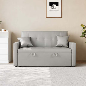 SONNI Schlafsofa 3 Sitzer, 203cm Ecksofa, Schlafcouch mit Seitentaschen, 186 × 110 cm Liegefläche, Klappbares L-förmiges Sofa für Wohnzimmer/Schlafzimmer/Büro, Modernes Polstersofa