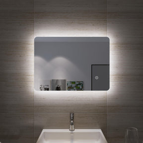 SONNI LED Badspiegel Lichtspiegel LED Spiegel Wandspiegel mit Touch-Schalter badspiegel mit Beleuchtung 50x70 cm Kaltweiß 6400K energiesparend