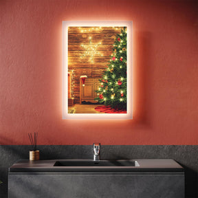 SONNI Badspiegel mit LED Beleuchtung Badezimmerspiegel Wandspiegel Lichtspiegel 50x70cm