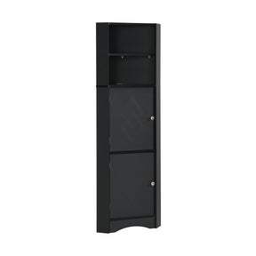 SONNI Badschrank Eckschrank mit 2 Ablagefächern, offenem Fach und verstellbarem Einlegeboden Badmöbel 36.5 x 36.5 x 155 cm Weiß