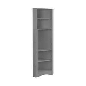 SONNI Badschrank Eckschrank mit 2 Ablagefächern, offenem Fach und verstellbarem Einlegeboden Badmöbel 36.5 x 36.5 x 155 cm Weiß