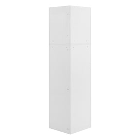 SONNI Badschrank Eckschrank mit 2 Ablagefächern, offenem Fach und verstellbarem Einlegeboden Badmöbel 36.5 x 36.5 x 155 cm Weiß