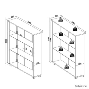 SONNI Badschrank mit LED-Sensoren,3 verstellbare Glasböden Badschrank mit 4 Kunststofffüßen 100 x 26 x 116 cm Weiß