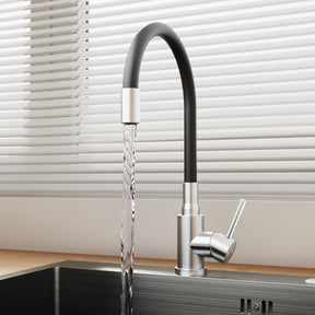 SONNI Küchenspüle Edelstahl mit Armatur Set, Spülbecken Schwarz 50 x 45 cm