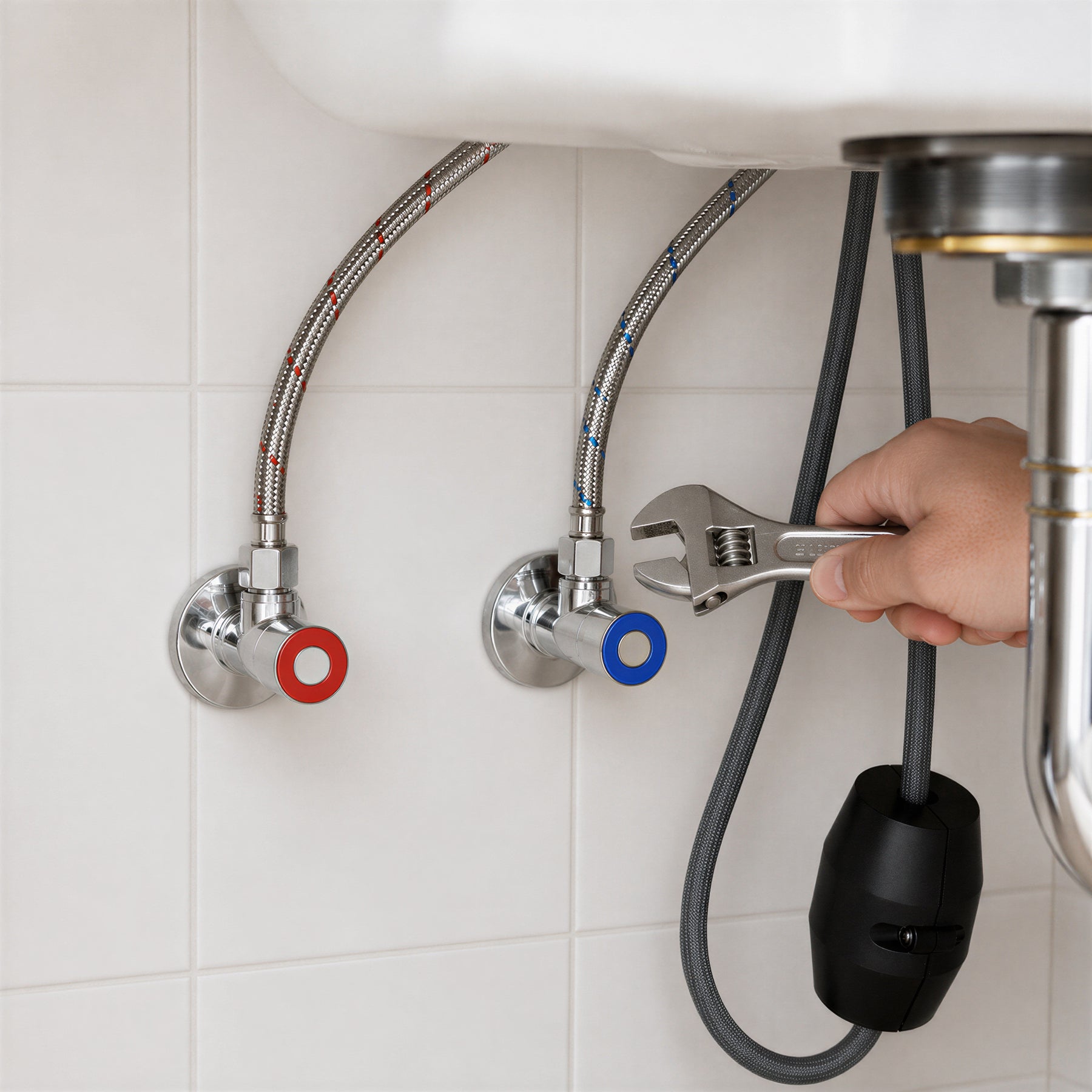 SONNI Waschtischarmatur verchromt, 3 Wasserauslassmodi Dualer Wasserfluss automatische Rückziehfunktion