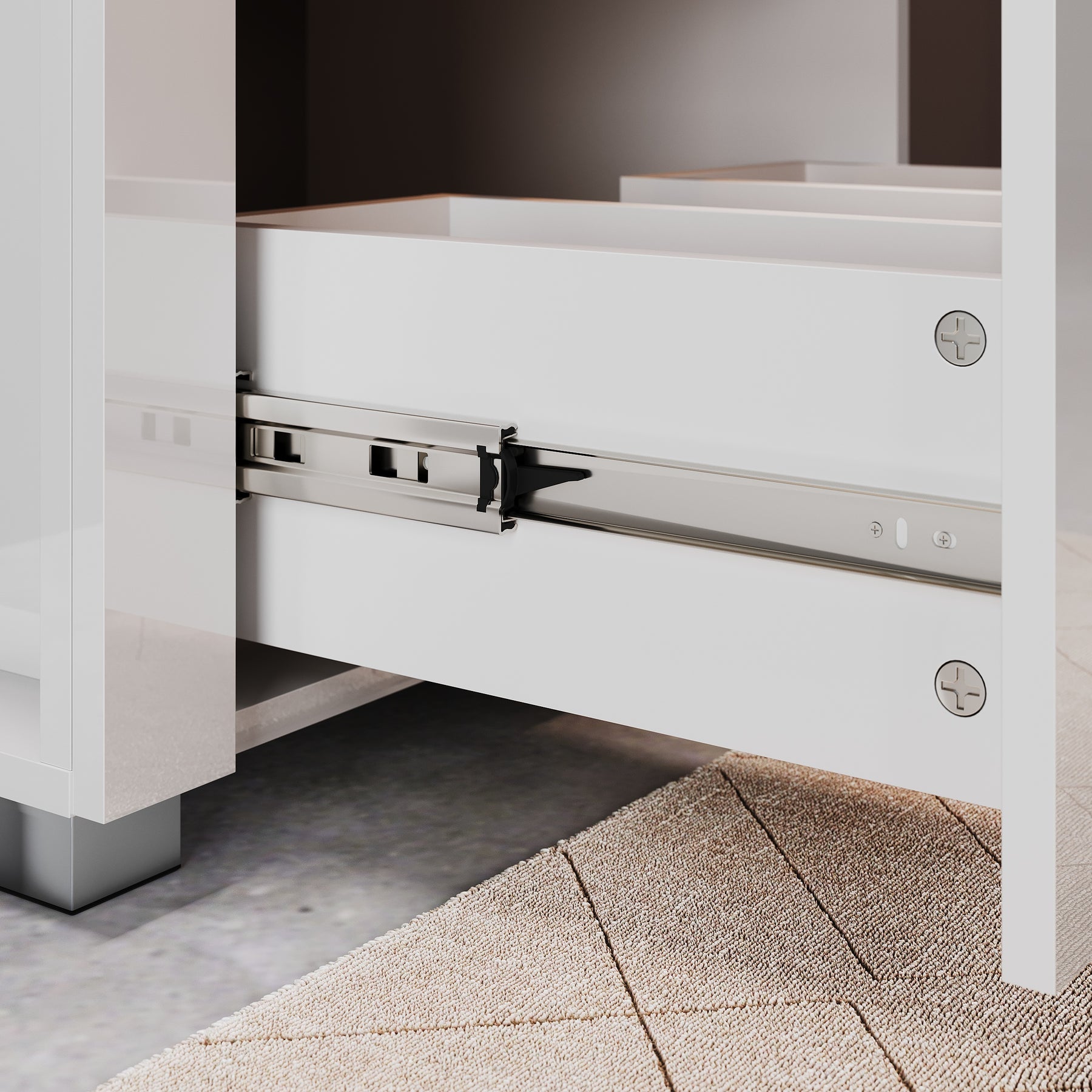 SONNI Freistehender Waschtisch mit LED-Sensorbeleuchtung, Aufsatzwaschbecken mit Doppeltüren und verstellbaren Ablagen, Badschrank 60 x 60 x 30 cm Weiß
