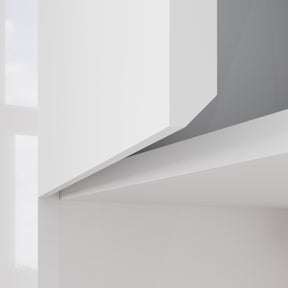 SONNI Wand-Badezimmerschrank mit LED-Sensor, Badschrank zur Wandmontage mit Tür und offenen Fächern 60 x 23 x 70 cm Weiß
