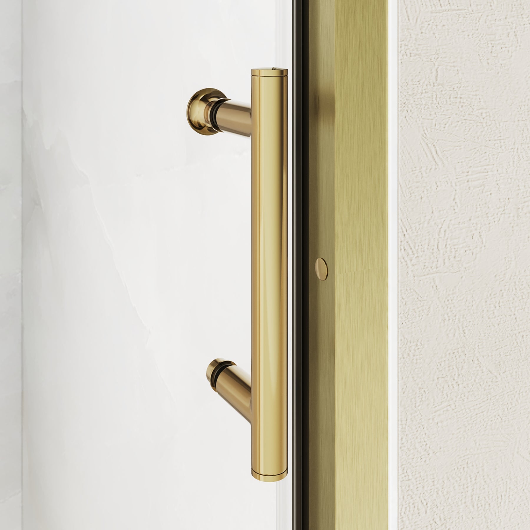 SONNI Duschtür Schiebetür Duschabtrennung Gebürstetes Gold Aluminiumrahmen ESG Glas 100–120 cm Höhe 185 cm - Sonni Sanitär GmbH