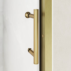 SONNI Duschtür Schiebetür Duschabtrennung Gebürstetes Gold Aluminiumrahmen ESG Glas 100–120 cm Höhe 185 cm - Sonni Sanitär GmbH