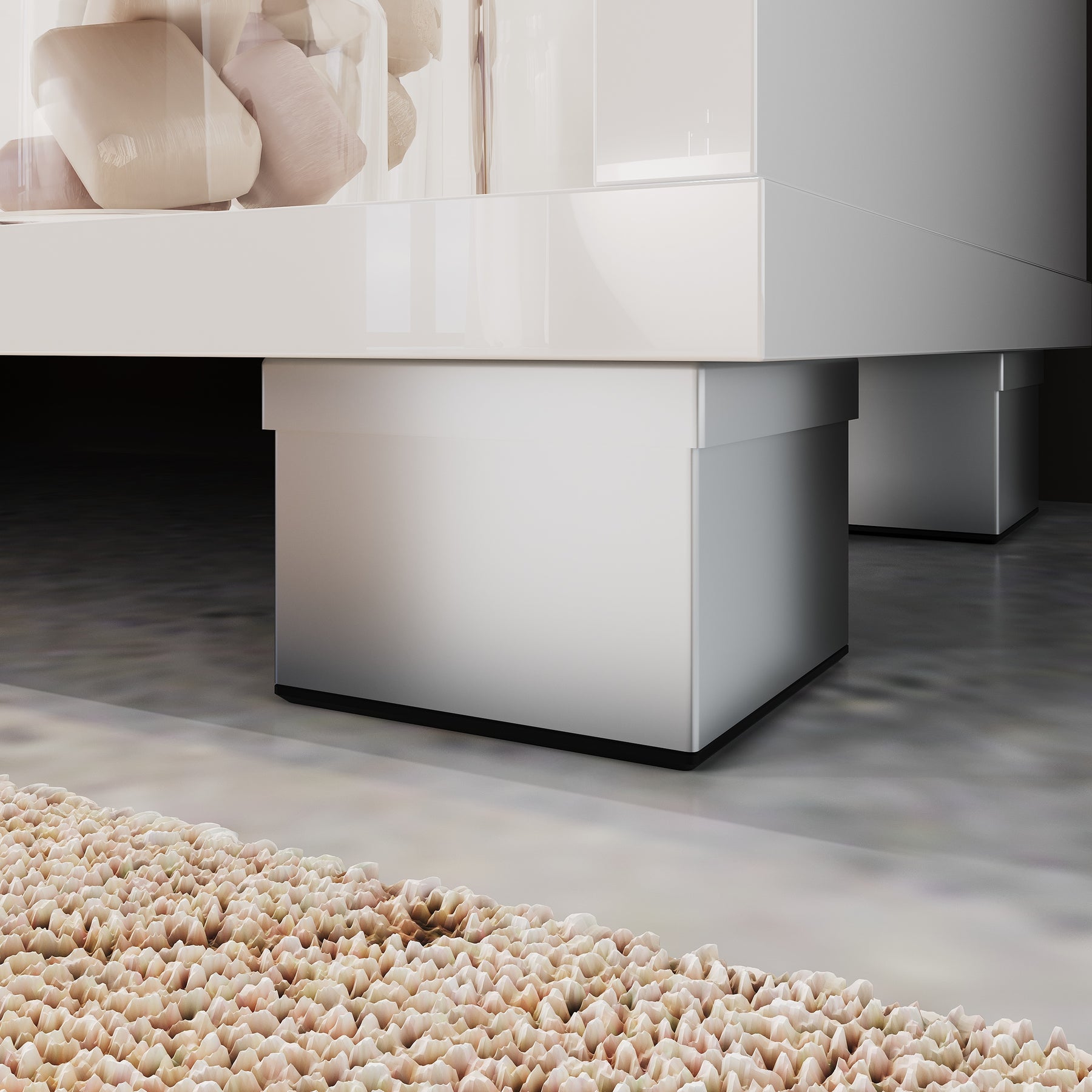 SONNI Badschrank mit LED-Sensoren,3 verstellbare Glasböden Badschrank mit 4 Kunststofffüßen 100 x 26 x 116 cm Weiß
