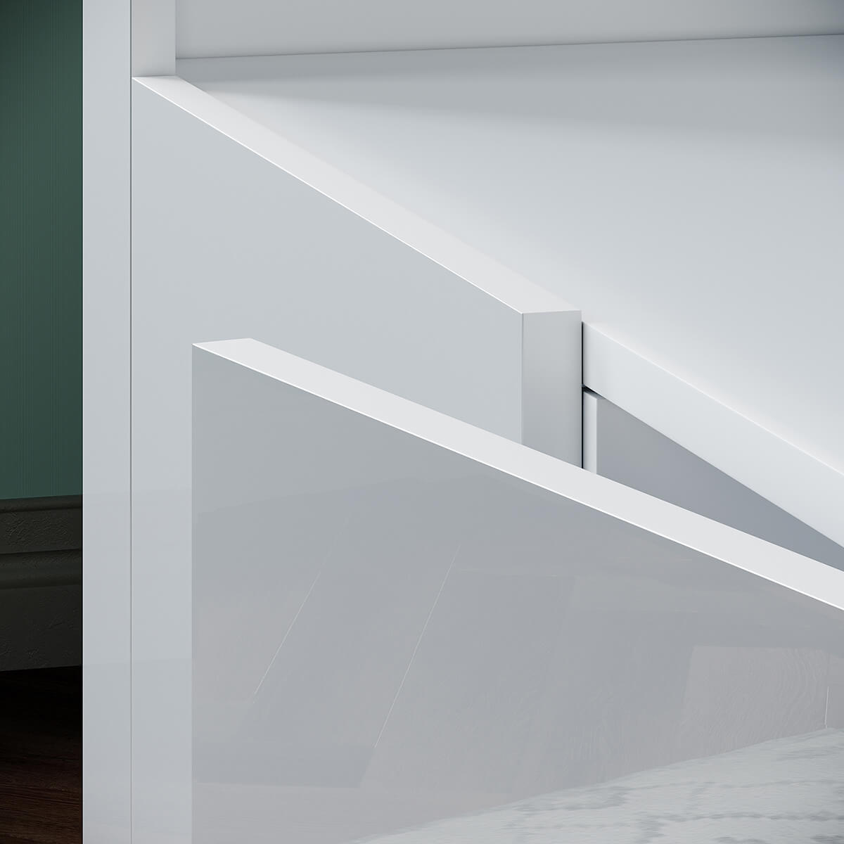 SONNI Kommode Sideboard mit LED Beleuchtung Weiß Hochglanz Wohnzimmermöbel Wohnzimmerschrank Standschrank