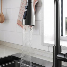 SONNI Waschtischarmatur mit Ausziehbrause, Edelstahl 3 Wasserflussmodi, automatische Rückstellfunktion G3/8 Silber