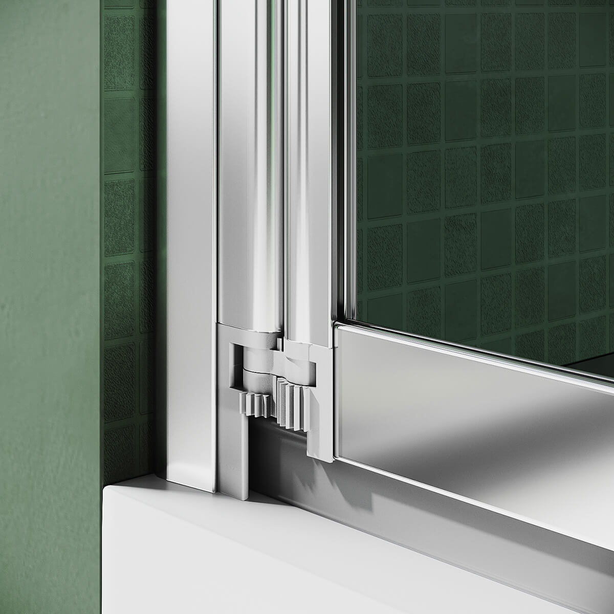 SONNI Duschwand für Badewanne NANO-GLAS Badewannenaufsatz 3-teilig faltbar 130x140 cm(BxH)