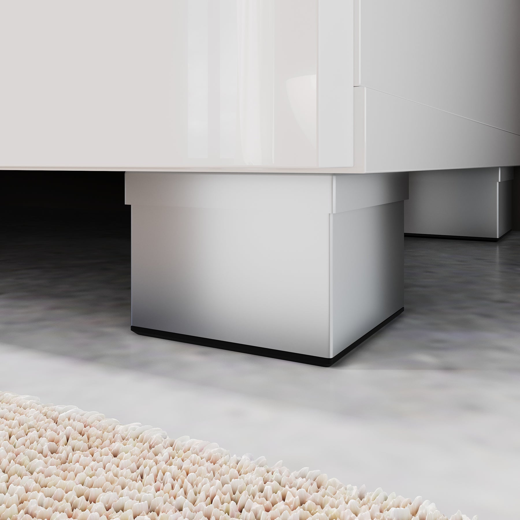 SONNI Freistehender Waschtisch mit LED-Sensorbeleuchtung, Aufsatzwaschbecken mit Doppeltüren und verstellbaren Ablagen, Badschrank 60 x 60 x 30 cm Weiß