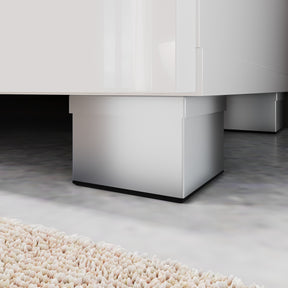 SONNI Freistehender Waschtisch mit LED-Sensorbeleuchtung, Aufsatzwaschbecken mit Doppeltüren und verstellbaren Ablagen, Badschrank 60 x 60 x 30 cm Weiß