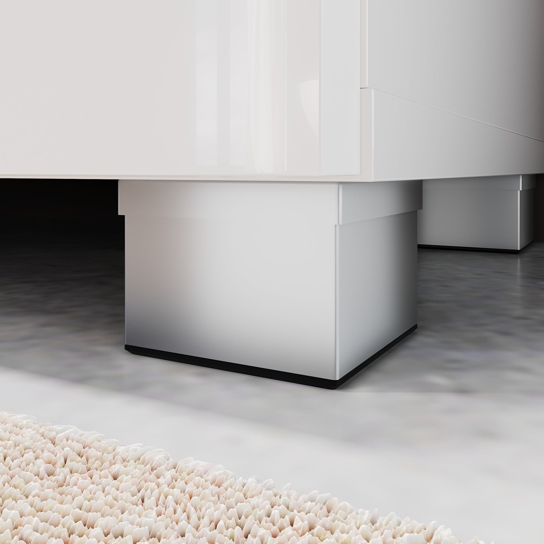 SONNI Freistehender Waschtisch mit LED-Sensorbeleuchtung, Aufsatzwaschbecken mit Doppeltüren und verstellbaren Ablagen, Badschrank 60 x 60 x 30 cm Weiß
