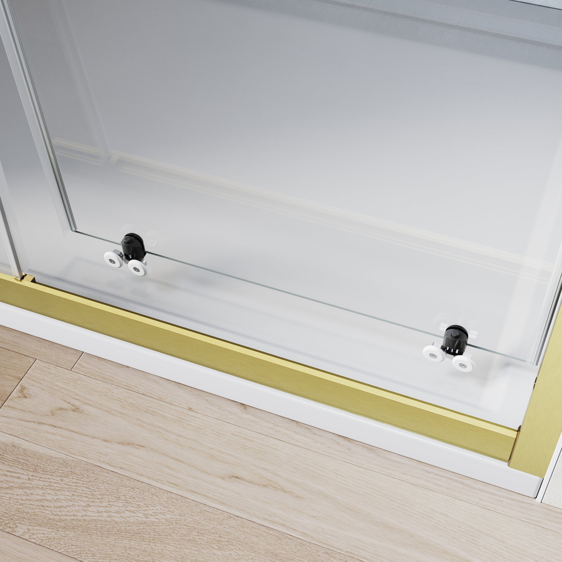 SONNI Duschtür Schiebetür Duschabtrennung Gebürstetes Gold Aluminiumrahmen ESG Glas 100–120 cm Höhe 185 cm - Sonni Sanitär GmbH