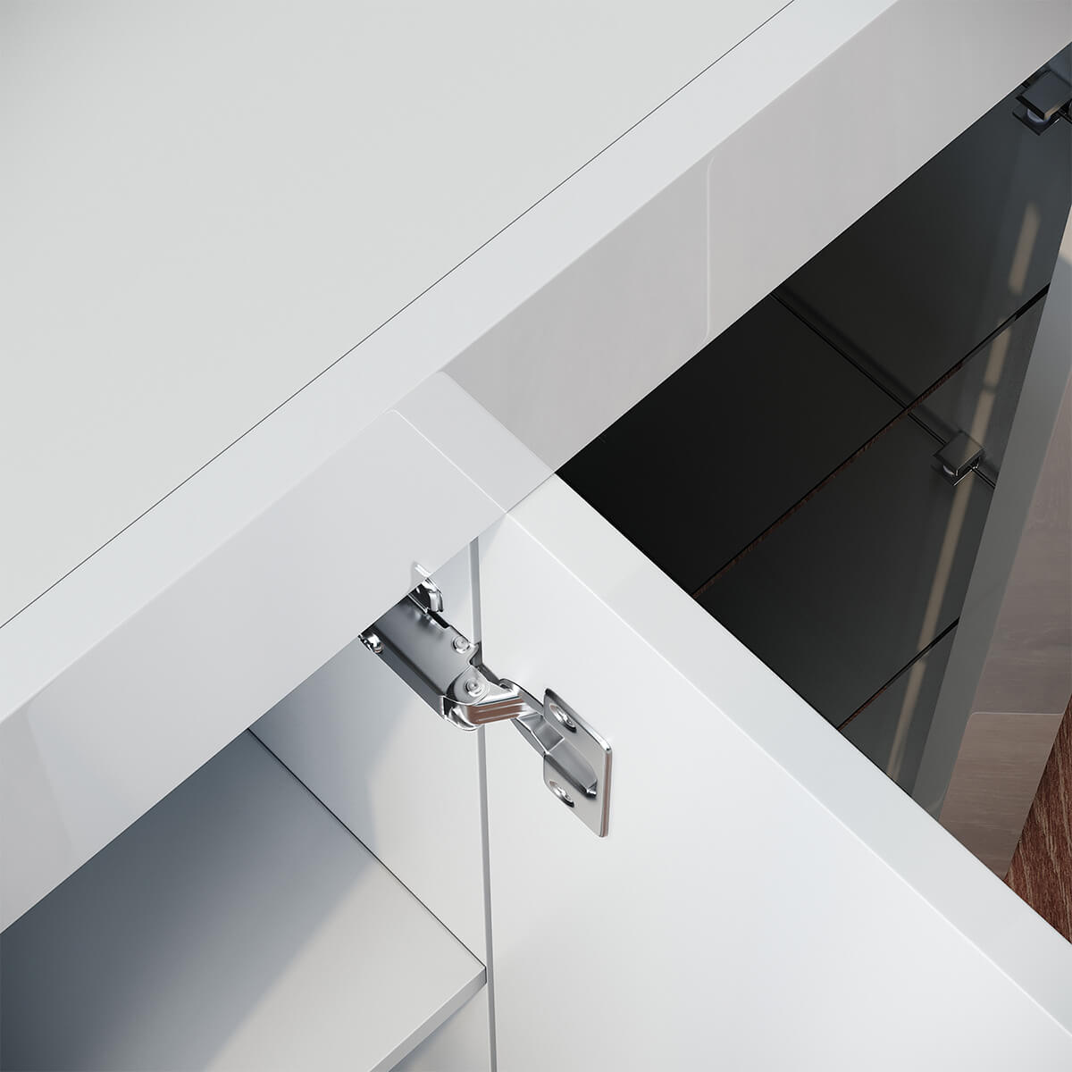 SONNI Sideboard, Küchenschrank, mit LED Beleuchtung(12 Farben können eingestellt Werden) Weiß Hochglanz Aufbewahrungsschrank, für Küche,Wohnzimmer,Esszimmer - Sonni Sanitär GmbH