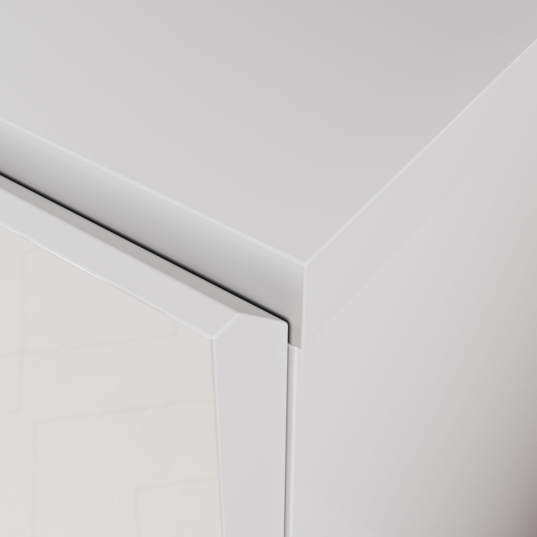 SONNI Badezimmerschrank mit Touch-LED-Beleuchtung, weißer Unterschrank mit 2 rechts öffnenden Türen und verstellbaren Einlegeböden, Geschlossen & Offenes Fach