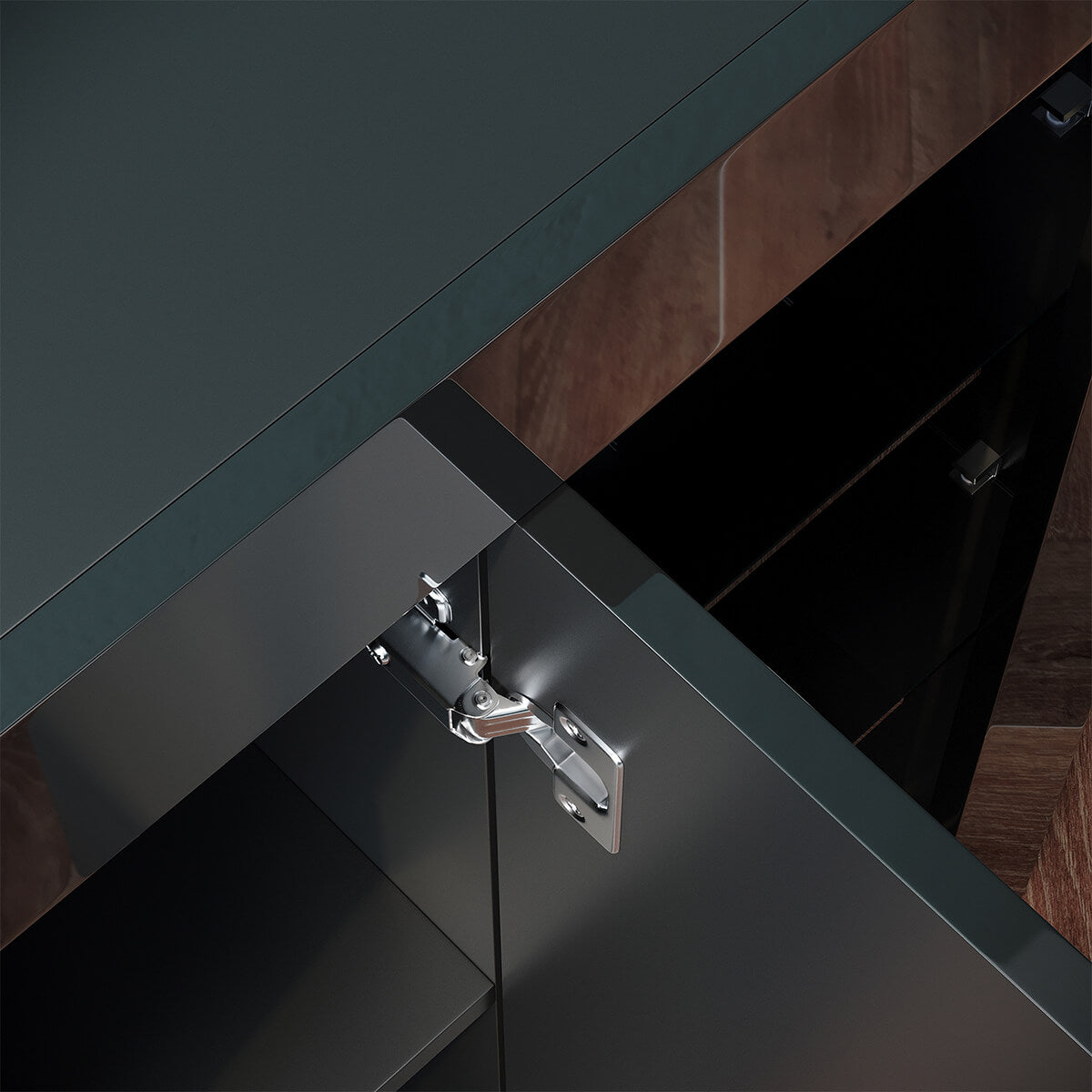 SONNI Kommode Sideboard mit LED Beleuchtung Schwarz Hochglanz Wohnzimmermöbel Wohnzimmerschrank Standschrank - Sonni Sanitär GmbH