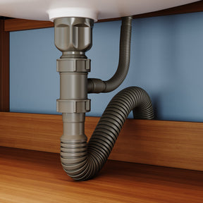 SONNI Badmöbel Set mit Waschbecken, Quarz Kunststein Waschbecken LED Sensorbeleuchtung Push Open Türen 89,4 x 49,5 x 81 cm