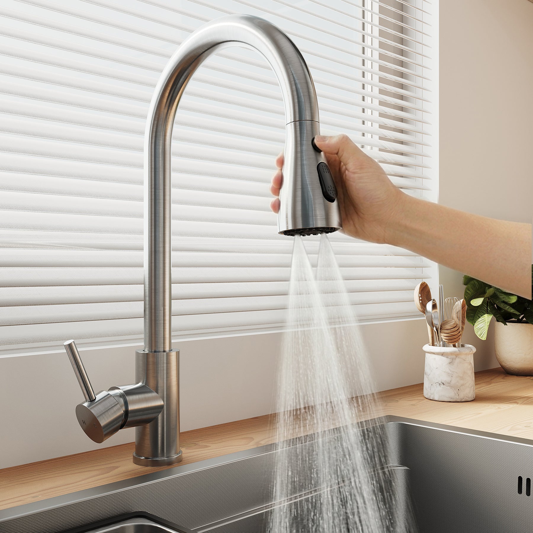SONNI Waschbecken Küchenspüle 304 SUS Edelstahl, 70×43 cm, Einbauspüle mit 1 Becken,Wasserhahn,Unterbauspüle, mit Abtropfkorb und Dreieckigem Abfallsieb, Schmale Seite