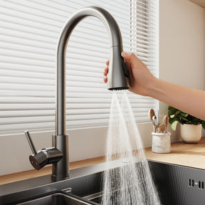 SONNI Spülbecken Küchenspüle 304 Edelstahl Waschbecken 70×45 cm, Einbauspüle mit 1 Becken,Wasserhahn,Unterbauspüle, Nanosilber/Diamantschwarz, inkl. Abtropfkorb & Abflusssieb, 3-Loch Breitkante